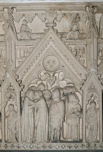 Portugali, Estremaduran alue, Leirian piiri, Alcobaca, Pyhän Marian luostari, yksityiskohta Ines de Castron (1320-1355) haudasta
