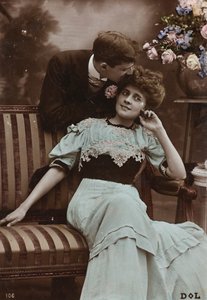 Postikortti, pariskunnan muotokuva, "Album para Tarjetas postales". tekijältä Unbekannter Künstler