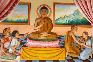 Preah Prom Rathin luostari Buddhan ja hänen poikansa Rahulan elämä, Siem Reap, Kambodža tekijältä Unbekannt