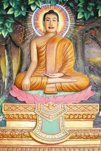 Preah Prom Rathin luostari Buddhan elämäMeditaatio lootuskukassa Buddha maata koskettavassa asennossa, Siem Reap, Kambodža tekijältä Unbekannt