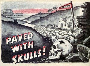 Propaganda. Roomaan. Päällystetty pääkalloilla. 1940 tekijältä Unbekannt