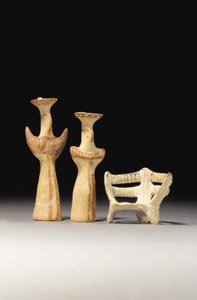 Psi-tyyppinen naisidoli, Tau-tyyppinen naisidoli ja valtaistuimen malli, 1400-1200 eaa. tekijältä Unbekannt