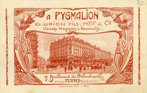 Pygmalion- ranskalaisen tavaratalon mainos. tekijältä Unbekannter Künstler