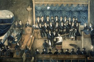 Muurarin vastaanotto loosissa, n. 1820 (akvarelli). tekijältä Unbekannter Künstler