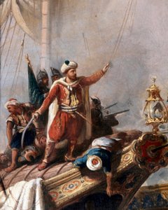 Hayreddin Barbarossan edustus. Yksityiskohta. (Maalaus) tekijältä Unbekannter Künstler