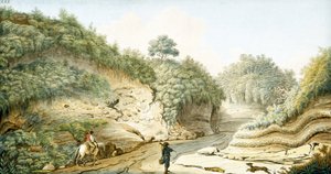 Pausilipon luolasta Pianuraan, Napolin kuningaskuntaan johtava tie, n. 1767 tekijältä Unbekannter Künstler