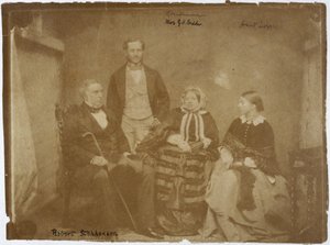 Robert Stephenson, englantilainen kone- ja rakennusinsinööri ja perhe, n. 1850-luku tekijältä Unbekannt