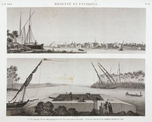 Rosetta ja Niilin suu, Egypti, n. 1798 tekijältä Unbekannt