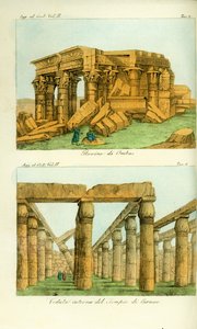 Kom Ombon (Ombas) temppelin rauniot Nubiassa ja näkymä Karnakin temppelille, Luxor, Egypti tekijältä Unbekannt
