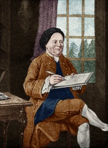 Samuel Richardson, muotokuva. Englantilainen kirjailija 19. elokuuta 1689 - 4. heinäkuuta 1761, kirjoittanut Mason Chamberlin tekijältä Unbekannt