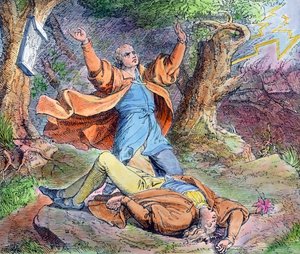 Kohtaus protestanttisen uskonpuhdistajan Martti Lutherin elämästä tekijältä Unbekannter Künstler