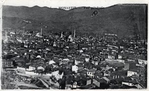 Serbia, Monastir: yleinen näkymä kaupunkiin, Monastir on nimeltään desormais Bitola ja sijaitsee Makedoinassa - Postikortti 1914-1918 tekijältä William M. Timlin