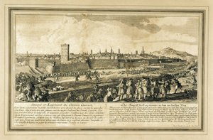 Espanja: Espanjan perintösota (1714). Barcelonan piiritys. (kaiverrus) tekijältä Unbekannter Künstler