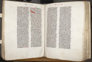 Pyhä Augustinus Hippo "Ooppera", Fol 151 verso 152 recto, n. 1200 (kynä ja muste pergamentille) tekijältä Unbekannt