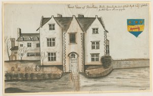 Streethay Hall: akvarellimaalaus, 1786 tekijältä Unbekannt