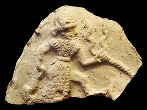 Tabletti, joka esittää myrskyjumala Ischali, Isun Larsa, Babylon, Mesopotamia, noin 2000-1600 eaa. tekijältä Unbekannt