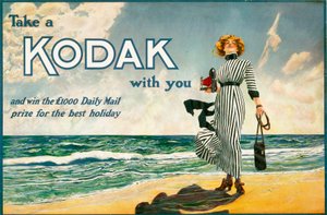 "Take a Kodak with you", mainos Kodak-kameroista, Iso-Britannia, n. 1910 tekijältä Unbekannt