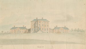 Teddesley Hall: akvarellimaalaus ja [1700-luvun loppu] tekijältä Unbekannt