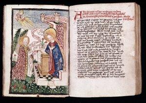 Ilmestys, kuvitus Tuntien kirjasta (vellum) tekijältä Unbekannt