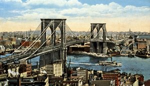 Brooklynin silta, New York, n.1930 (Postikortti) tekijältä Unbekannter Künstler