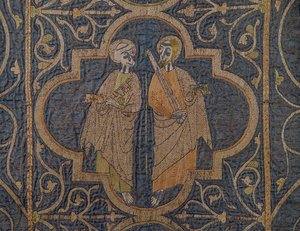 Clare Chasuble, yksityiskohta St Peter and St Paulista, brittiläinen tekijältä Unbekannt
