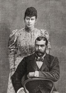 Cornwallin herttua ja herttuatar George V ja hänen vaimonsa Mary of Teck. tekijältä Unbekannt
