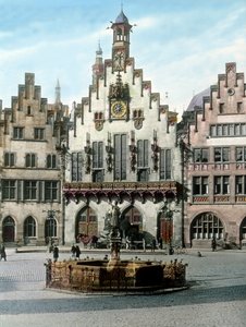 Frankfurtin kaupungintalo on nimeltään Römer tekijältä Unbekannter Künstler