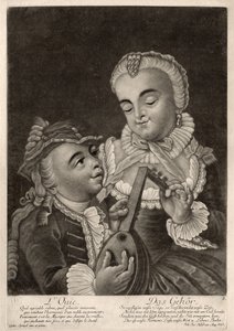 Kuuleminen, Augsburg, n. 1760 (kaiverrus) tekijältä Unbekannter Künstler