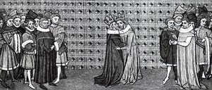 Ranskan kuningas Edward III:n ja Filipp V:n tapaaminen. tekijältä Unbekannt