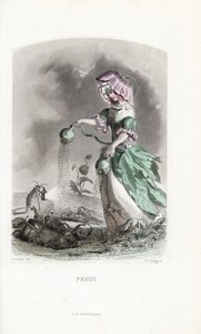 Unikkopalkkio ripottelee oopiumin siemeniä koleoptereiden ja heinäsirkkojen huumeiden päälle - Eau forte Charles Geoffroy (1819-1882), Jean Ignace Isidore Gerard dit J.J.Granville (1803-1847) kuvituksen pohjalta, Les fleurs animees -teokseen. tekijältä Unbekannter Künstler