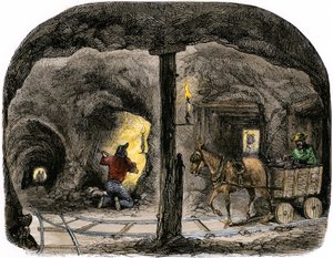 Tunneli Kalifornian kaivoksessa tekijältä Unbekannter Künstler