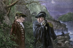 Amerikan yhdysvaltojen itsenäisyyssota (1775-1783): Benedict Arnold (1741-1801) petti isänmaansa lupaamalla luovuttaa West Pointin Englannille, heinäkuu 1780. Arnold tarjoutui palauttamaan linnakkeen briteille 20 000 puntaa ja prikaatinkenraalin arvoa vast tekijältä Unbekannter Künstler