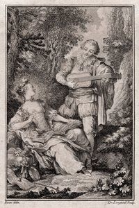 Nimetön genrekohtaus, Pariisi 1766 (kaiverrus) tekijältä Unbekannter Künstler