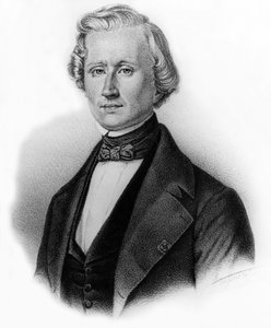 Urbain Jean Joseph Le Verrier (1811-1853) ranskalainen tähtitieteilijä ja Pariisin observatorion johtaja, Auguste Royn kaiverrus. tekijältä Unbekannter Künstler