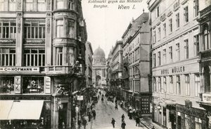 Wien: Kohlmarkt ja Michaelerkirche taustalla tekijältä Unbekannter Künstler