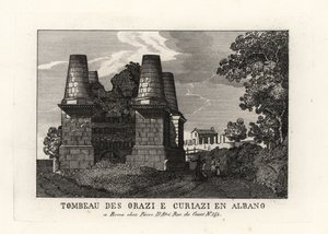 Näkymä Horatii- ja Curiatii-mausoleumin raunioista Appian tiellä, Rooma tekijältä Unbekannt