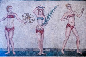 Villa Romana del Casale, Piazza Armerina, Sisilia, Italia. Mosaiikki. tekijältä Unbekannter Künstler
