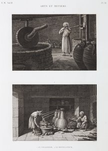 Etikka Etikkavalmistaja ja tislaaja, Egypti, n. 1798 tekijältä Unbekannt