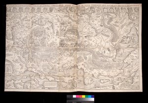 Seinäkartta Turkin kampanjasta vuodelta 1529, kirjoittaneet Johann Haselberg (fl.1514–37) ja Christoph Zell (k.1590), Nürnberg tekijältä Unbekannt