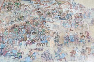 Seinämaalauksia Qeysarieh-portaalissa, Naqsh-e Jahan Imam Square, Esfahan, Iran (fresko) tekijältä Unbekannter Künstler
