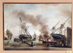 A. Rouxin akvarelli. 1800-luku Marseille, Musee du Vieux Marseille. tekijältä Unbekannter Künstler