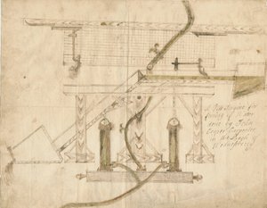 Wednesbury - A Tilt Engine: kynä- ja mustepiirustus, nd [c 1710] tekijältä Unbekannt