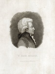 Wolfgang Amadeus Mozartin kaiverrus. tekijältä Unbekannt