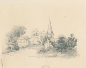 Wolstantonin kirkko: lyijykynäpiirros, nd [?1800-luku] tekijältä Unbekannt