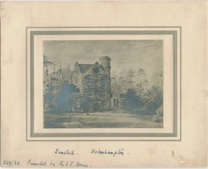 Wolverhampton - Dunstall Hall: valokuva vesivärimaalauksesta ja [c 1860] tekijältä Unbekannt