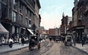 Yonkers, New York - North Broadway Street kaupungissa Bronxin pohjoispuolella, New York City, 20. vuosisadan alussa (postikortti). tekijältä Unbekannter Künstler