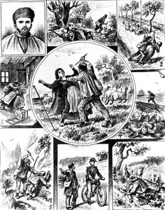 Vacherin tapaus, Ranskassa 1800-luvun lopulla, yksi ensimmäisistä sarjamurhaajista, vuosina 1895-1898, kaiverrus tekijältä Unbekannt