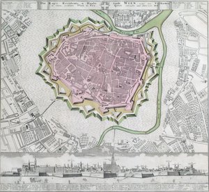 Wienin kantakaupungin suunnitelma linnoituksineen ja lähimmille esikaupungeille