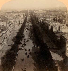 Champs Elysees, Pariisin suosikkimatka, Ranska, 1894. tekijältä Underwood and Underwood