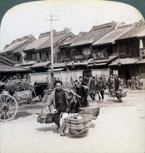Coolies, katukuva Tokiossa, 1896